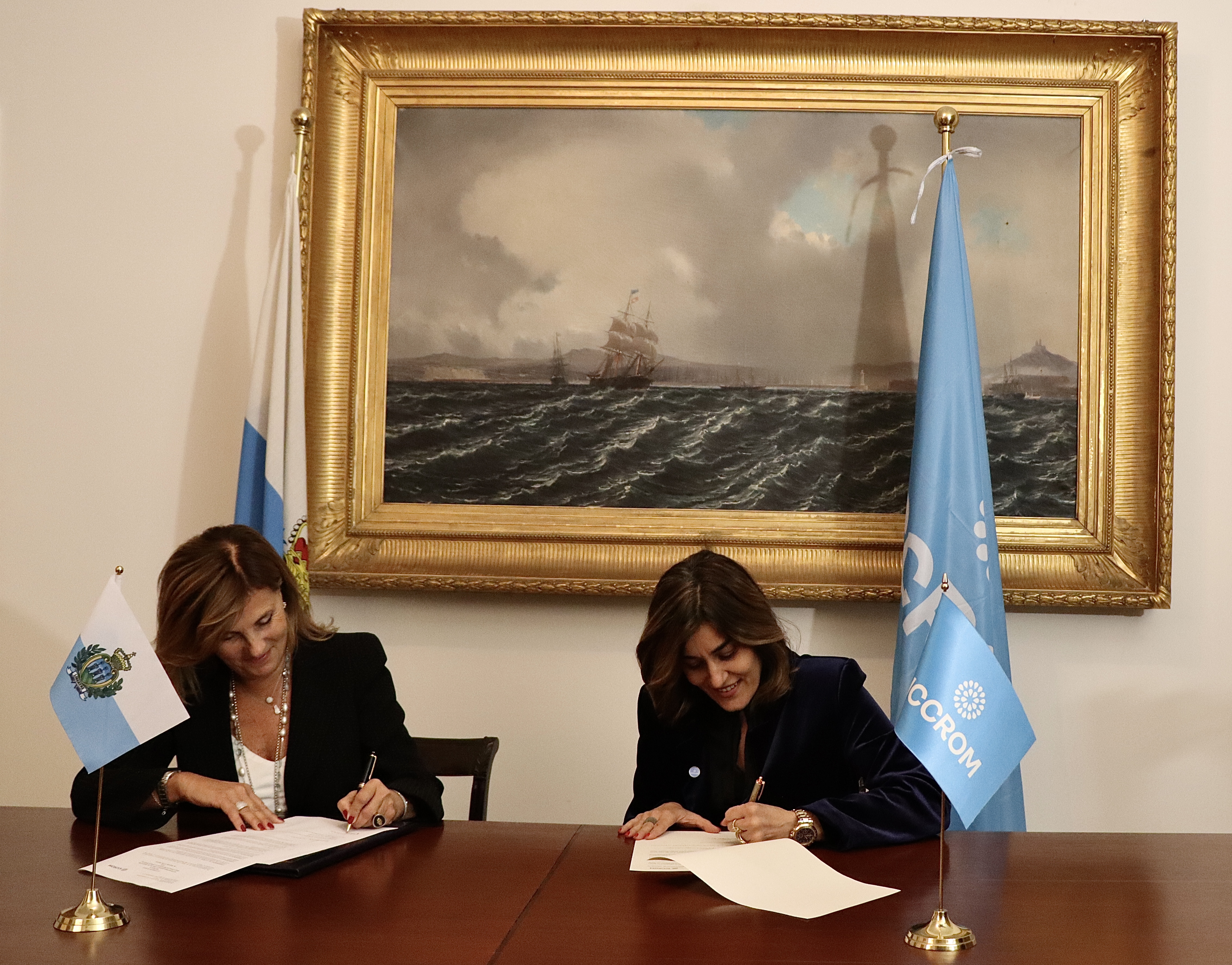 ICCROM’s Director General, Aruna Francesca Maria Gujral and H.E. Ambassador Rotondaro